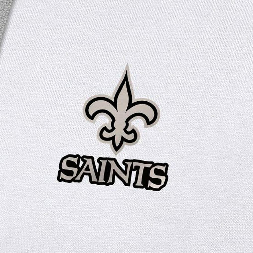 New Orleans Saints Antigua Brushed Carbon Victory Pullover Hoodie - White discount