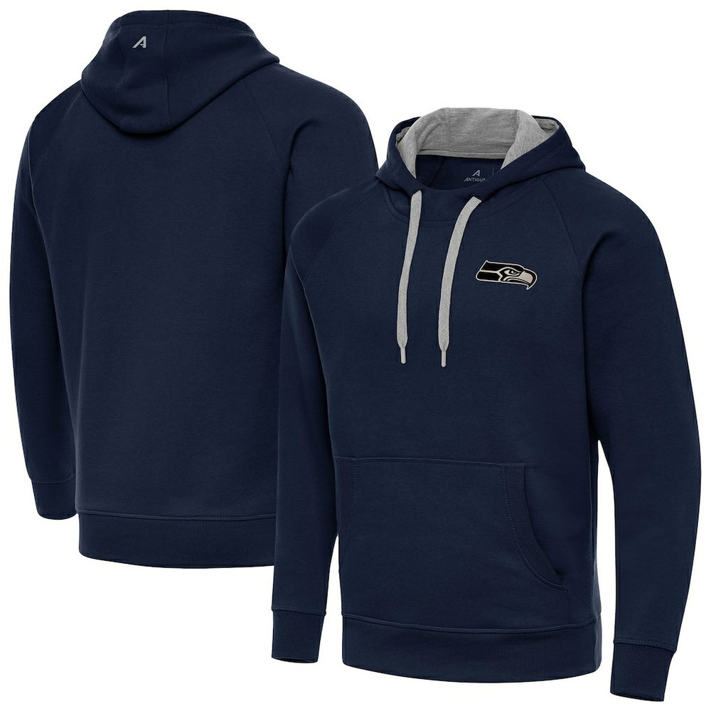 Seattle Seahawks Antigua Brushed Carbon Victory Pullover Hoodie - College Navy discount