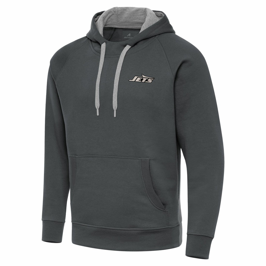 New York Jets Antigua Brushed Carbon Victory Pullover Hoodie - Charcoal online