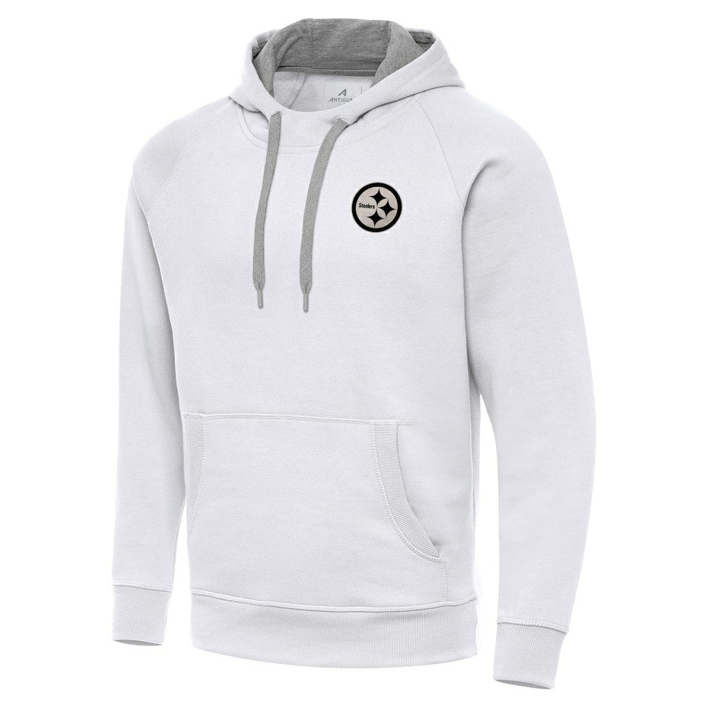 Pittsburgh Steelers Antigua Brushed Carbon Victory Pullover Hoodie - White online