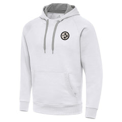 Pittsburgh Steelers Antigua Brushed Carbon Victory Pullover Hoodie - White online