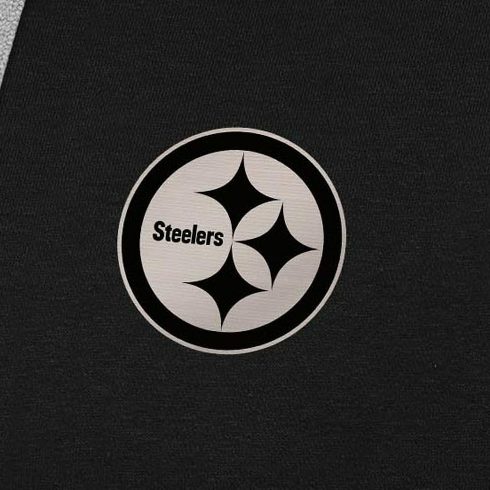 Pittsburgh Steelers Antigua Brushed Carbon Victory Pullover Hoodie - Black cheap