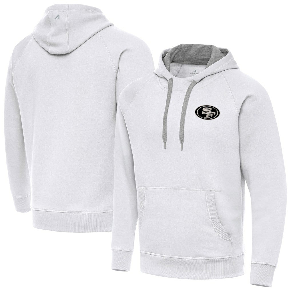 San Francisco 49ers Antigua Brushed Carbon Victory Pullover Hoodie - White outlet