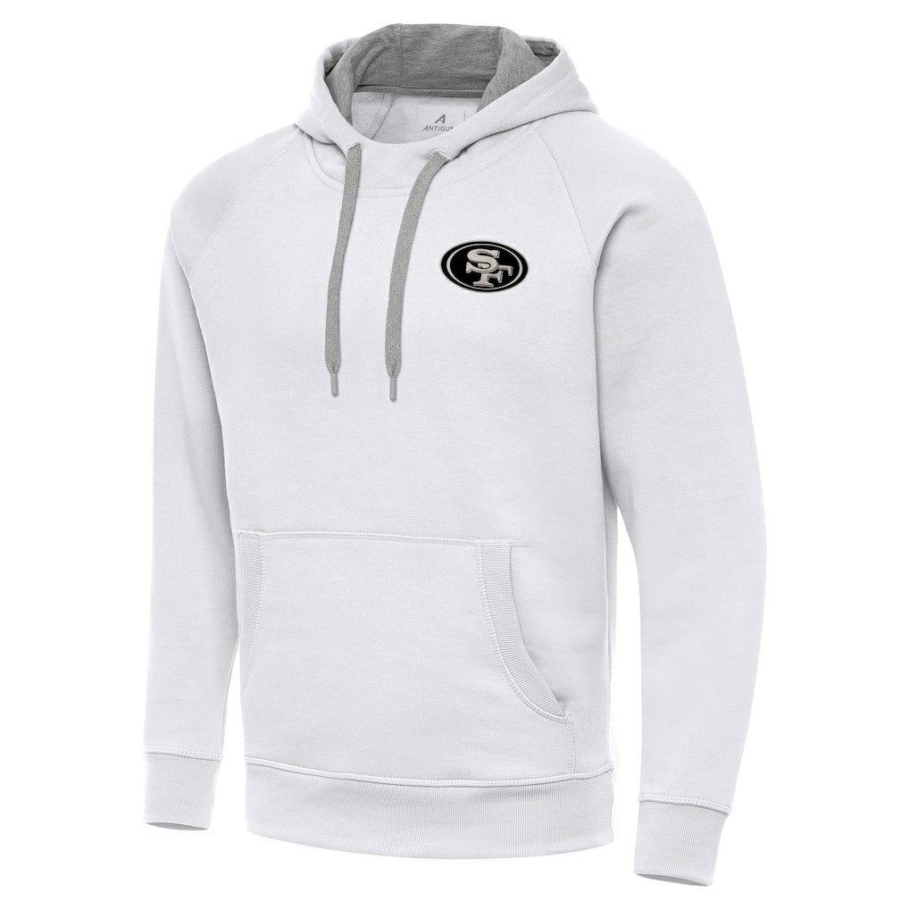 San Francisco 49ers Antigua Brushed Carbon Victory Pullover Hoodie - White outlet