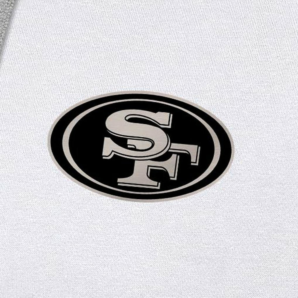 San Francisco 49ers Antigua Brushed Carbon Victory Pullover Hoodie - White outlet