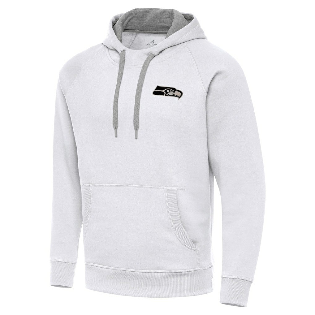Seattle Seahawks Antigua Brushed Carbon Victory Pullover Hoodie - White discount