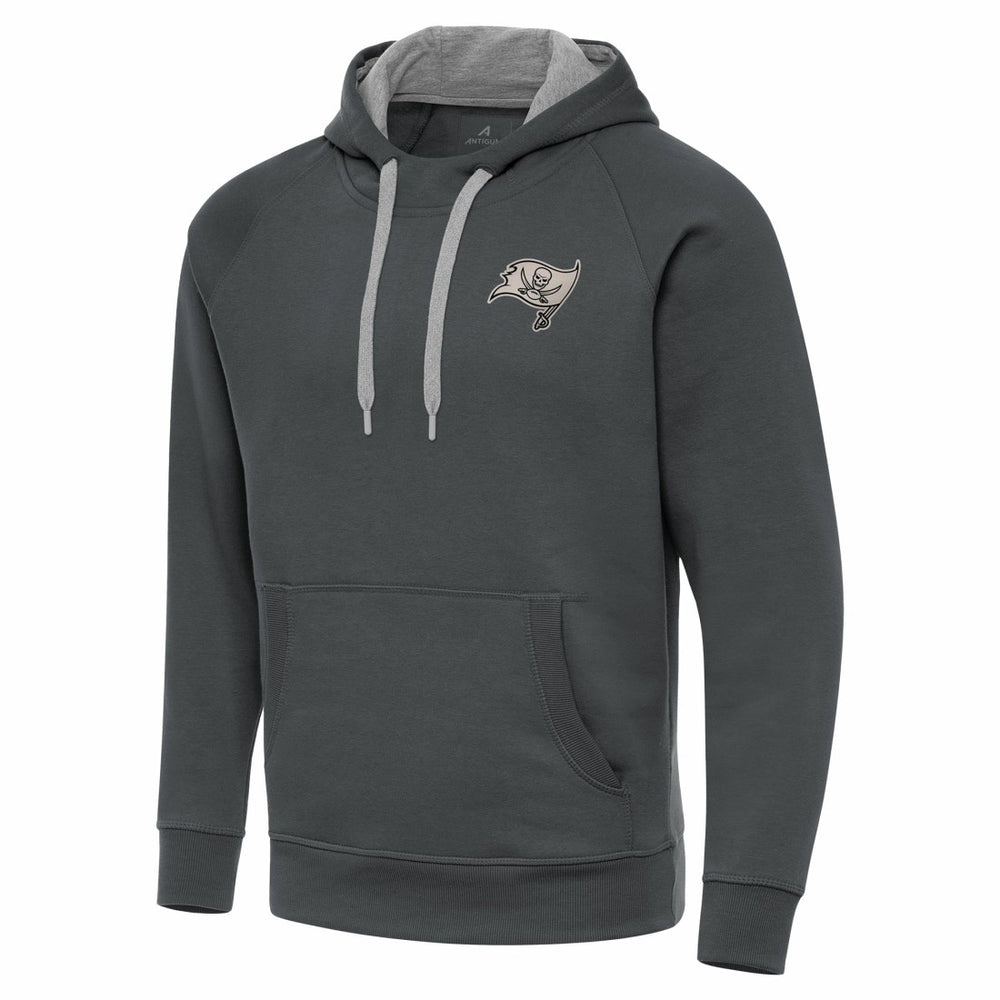 Tampa Bay Buccaneers Antigua Brushed Carbon Victory Pullover Hoodie - Charcoal for sale