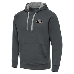 San Francisco 49ers Antigua Brushed Carbon Victory Pullover Hoodie - Charcoal discount