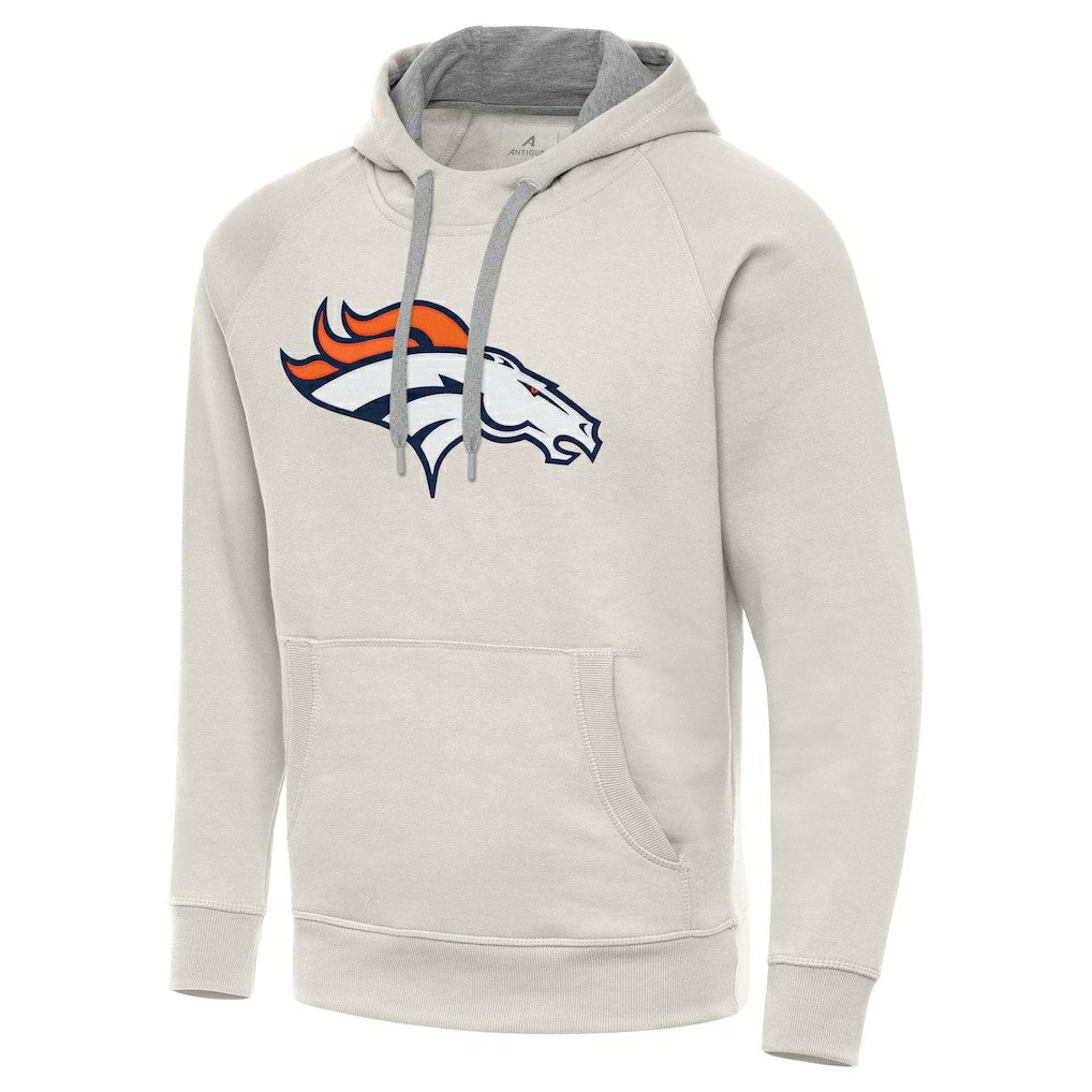 Denver Broncos Antigua Victory Raglan Pullover Hoodie - Cream online