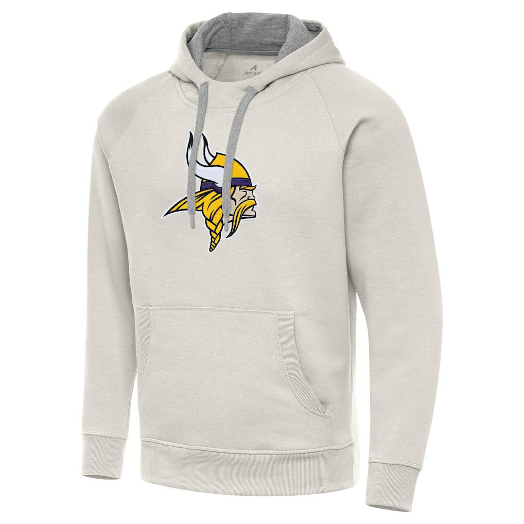 Minnesota Vikings Antigua Victory Raglan Pullover Hoodie - Cream sale