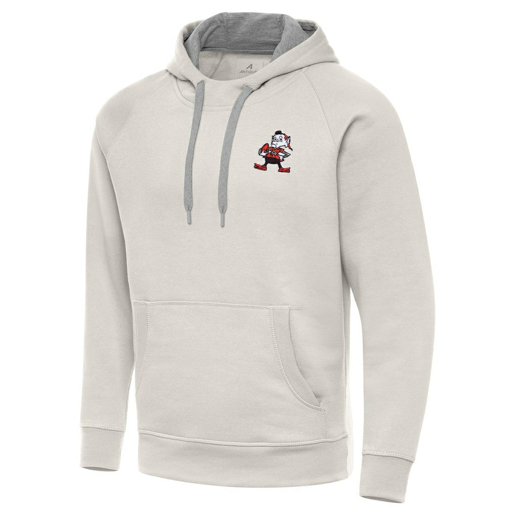 Cleveland Browns Antigua Victory Raglan Pullover Hoodie - Cream on sale