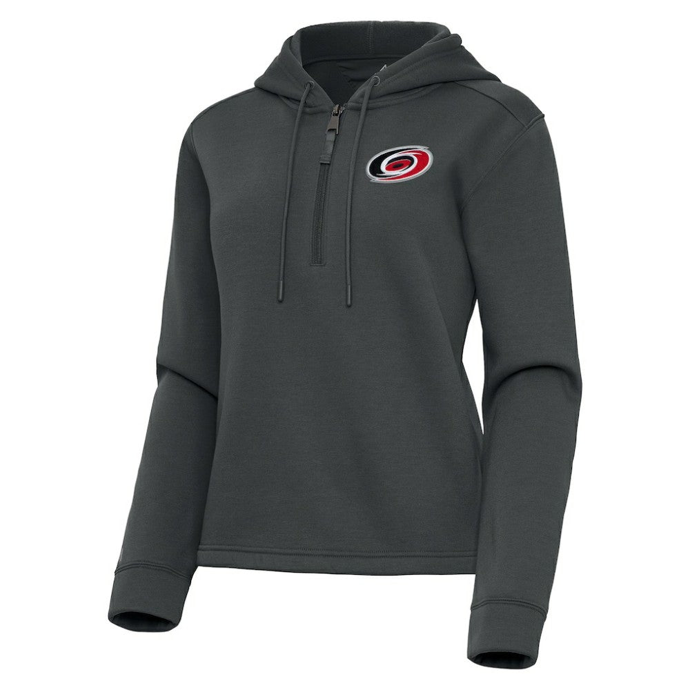 Carolina Hurricanes Antigua Women's Contemporary Quarter-Zip Hoodie Pewter