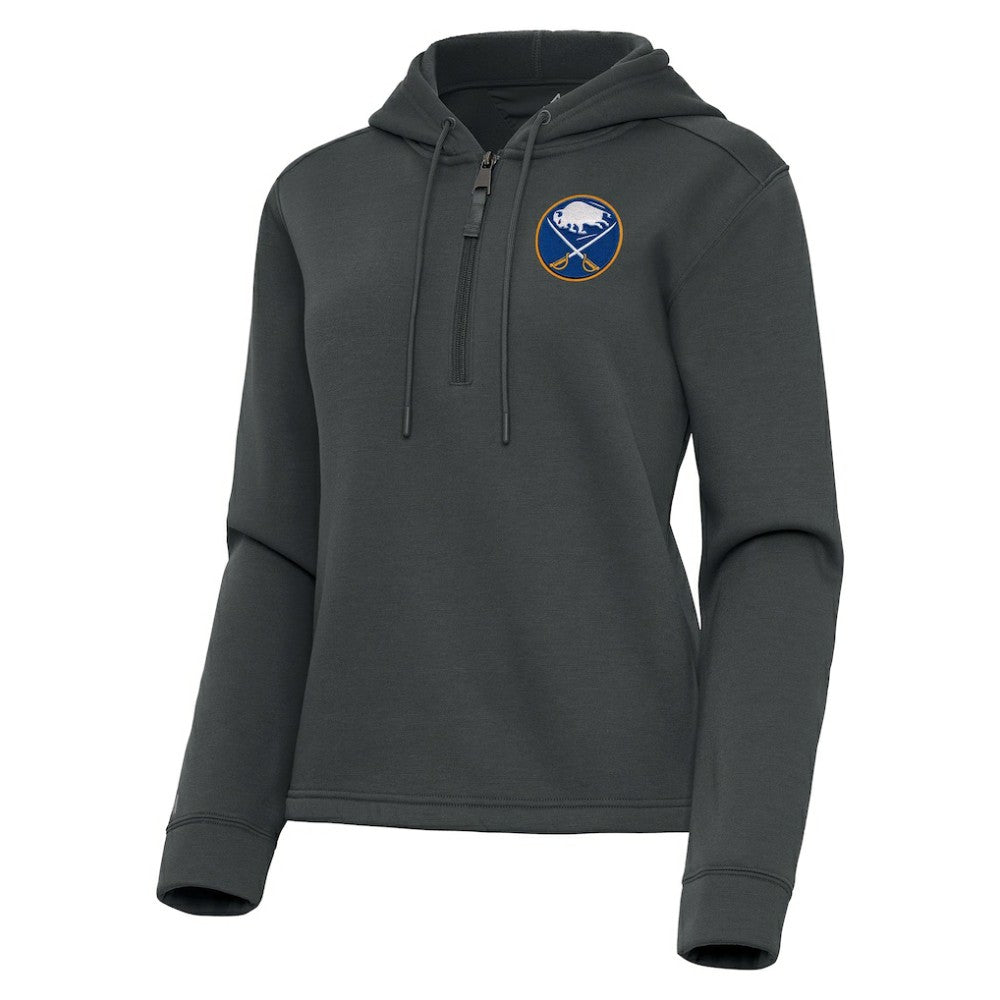 Buffalo Sabres Antigua Women's Contemporary Quarter-Zip Hoodie Pewter