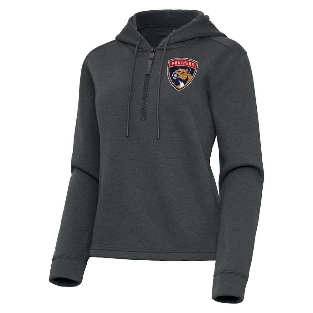 Florida Panthers Antigua Women's Contemporary Quarter-Zip Hoodie Pewter