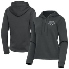 Los Angeles Kings Antigua Women's Contemporary Quarter-Zip Hoodie Pewter
