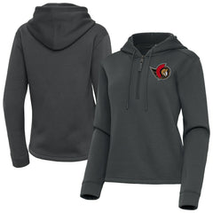 Ottawa Senators Antigua Women's Contemporary Quarter-Zip Hoodie Pewter