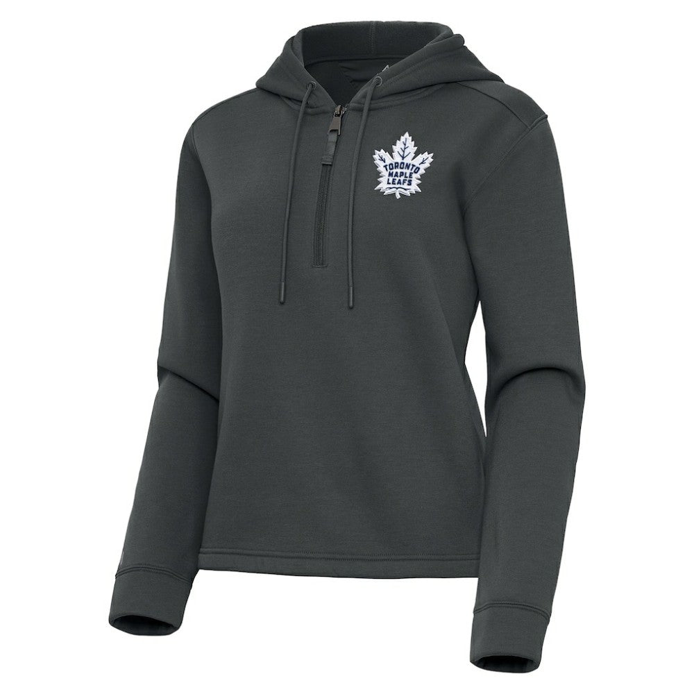 Toronto Maple Leafs Antigua Women's Contemporary Quarter-Zip Hoodie Pewter