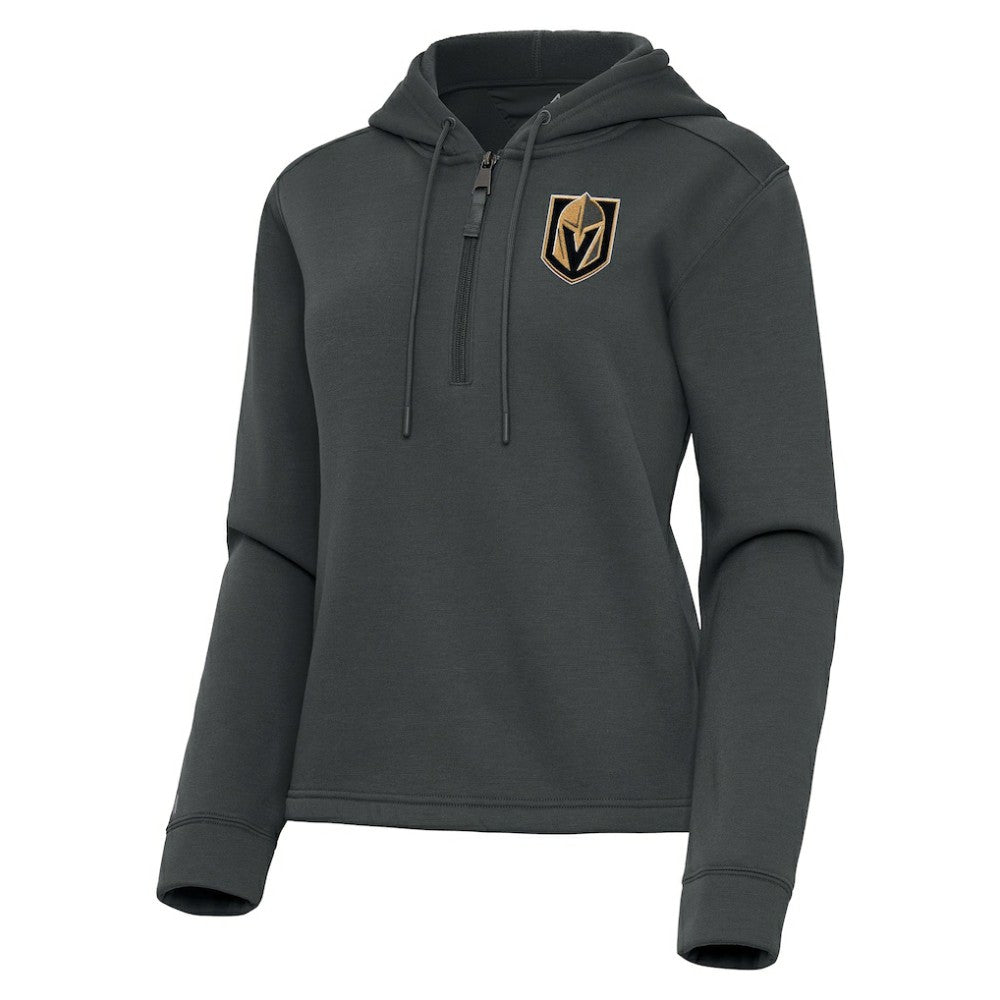 Vegas Golden Knights Antigua Women's Contemporary Quarter-Zip Hoodie Gray