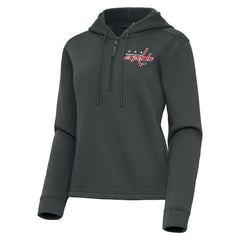 Washington Capitals Antigua Women's Contemporary Quarter-Zip Hoodie Pewter