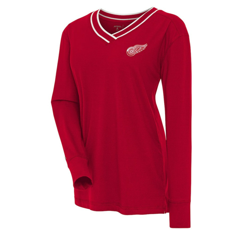 Detroit Red Wings Antigua Women's Symbolic V-Neck Long Sleeve T-Shirt Red