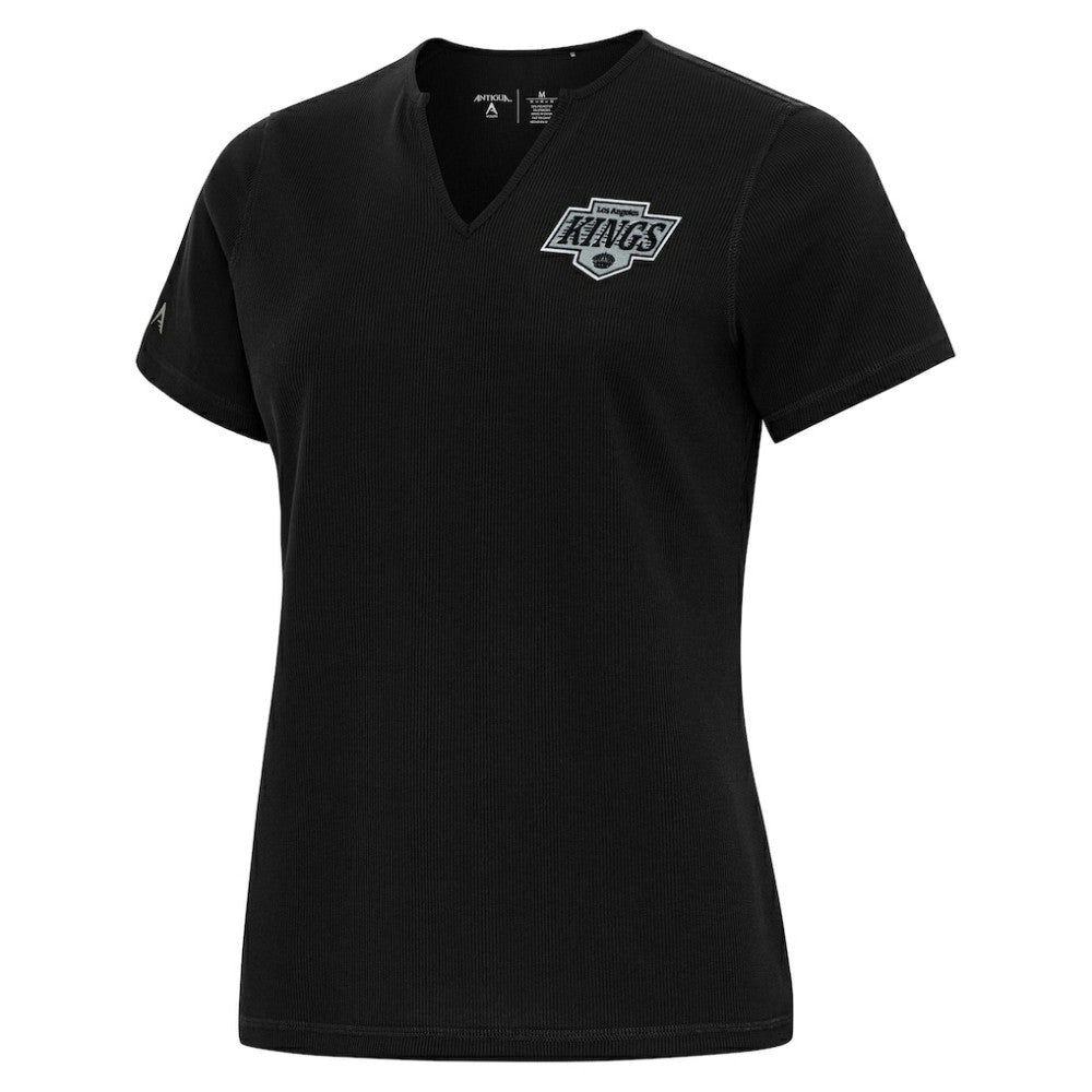 Los Angeles Kings Antigua Traveler Rib V-Neck T-Shirt Black