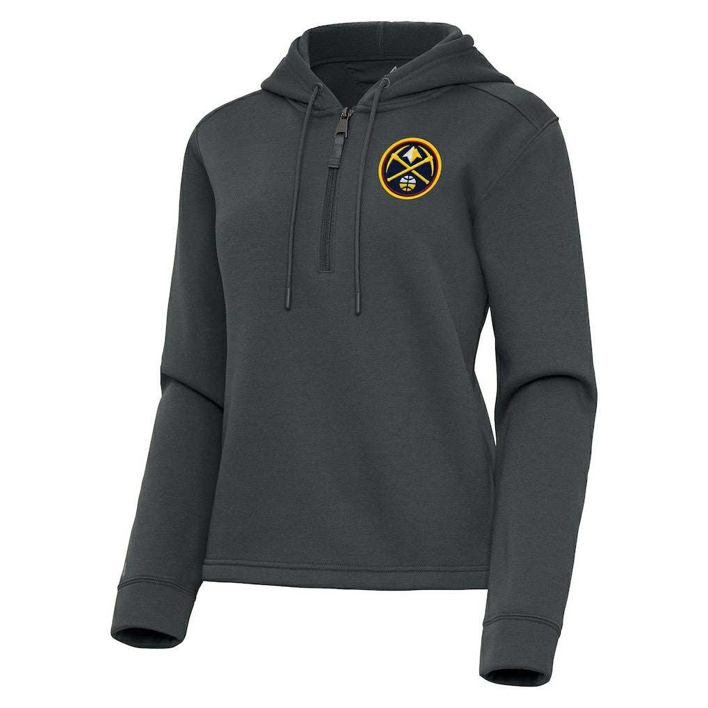 Denver Nuggets Antigua Women's Contemporary Quarter-Zip Hoodie sale - Pewter on sale