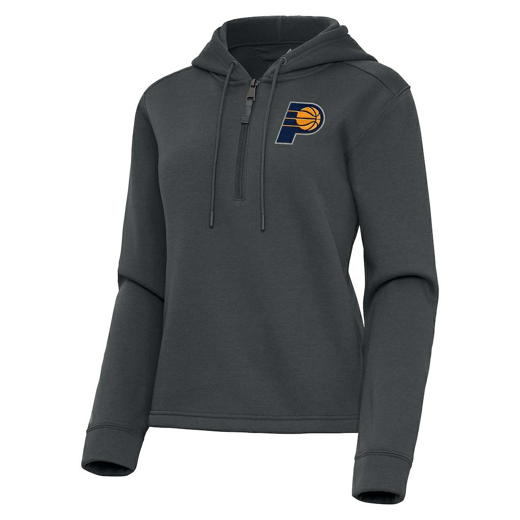 Indiana Pacers Antigua Women's Contemporary Quarter-Zip Hoodie - Pewter discount