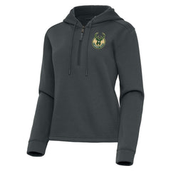 Milwaukee Bucks Antigua Women's Contemporary Quarter-Zip Hoodie - Pewter sale