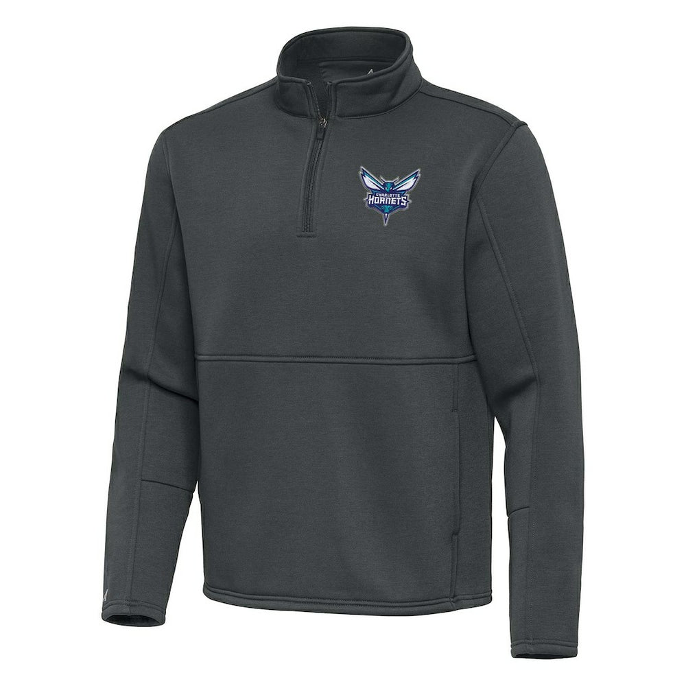 Charlotte Hornets Antigua Twist Quarter-Zip Pullover Top - Pewter on sale