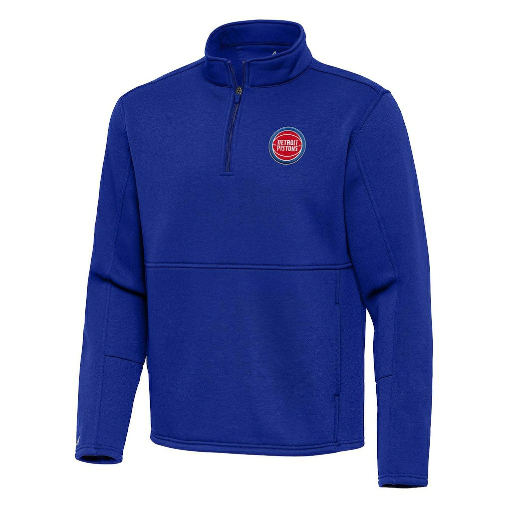 Detroit Pistons Antigua Twist Quarter-Zip Pullover Top - Blue for sale