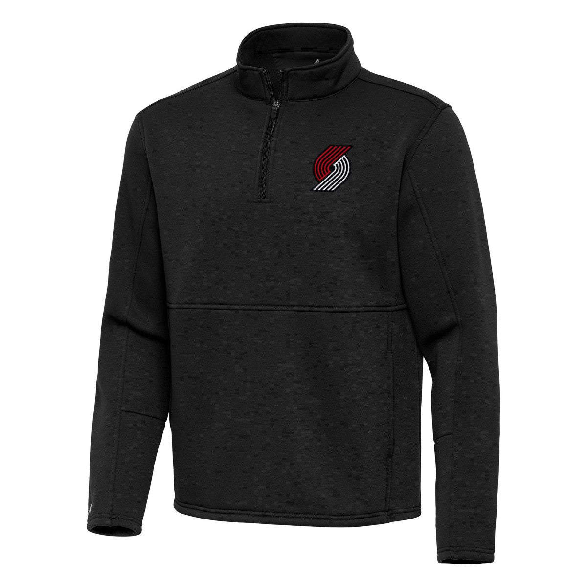 Portland Trail Blazers Antigua Twist Quarter-Zip Pullover Top - Black on sale