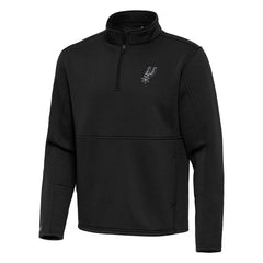 San Antonio Spurs Antigua Twist Quarter-Zip Pullover Top - Black on sale