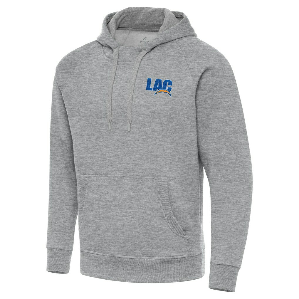 Men's Los Angeles Chargers Antigua Victory Pullover Hoodie - Heather Gray for sale