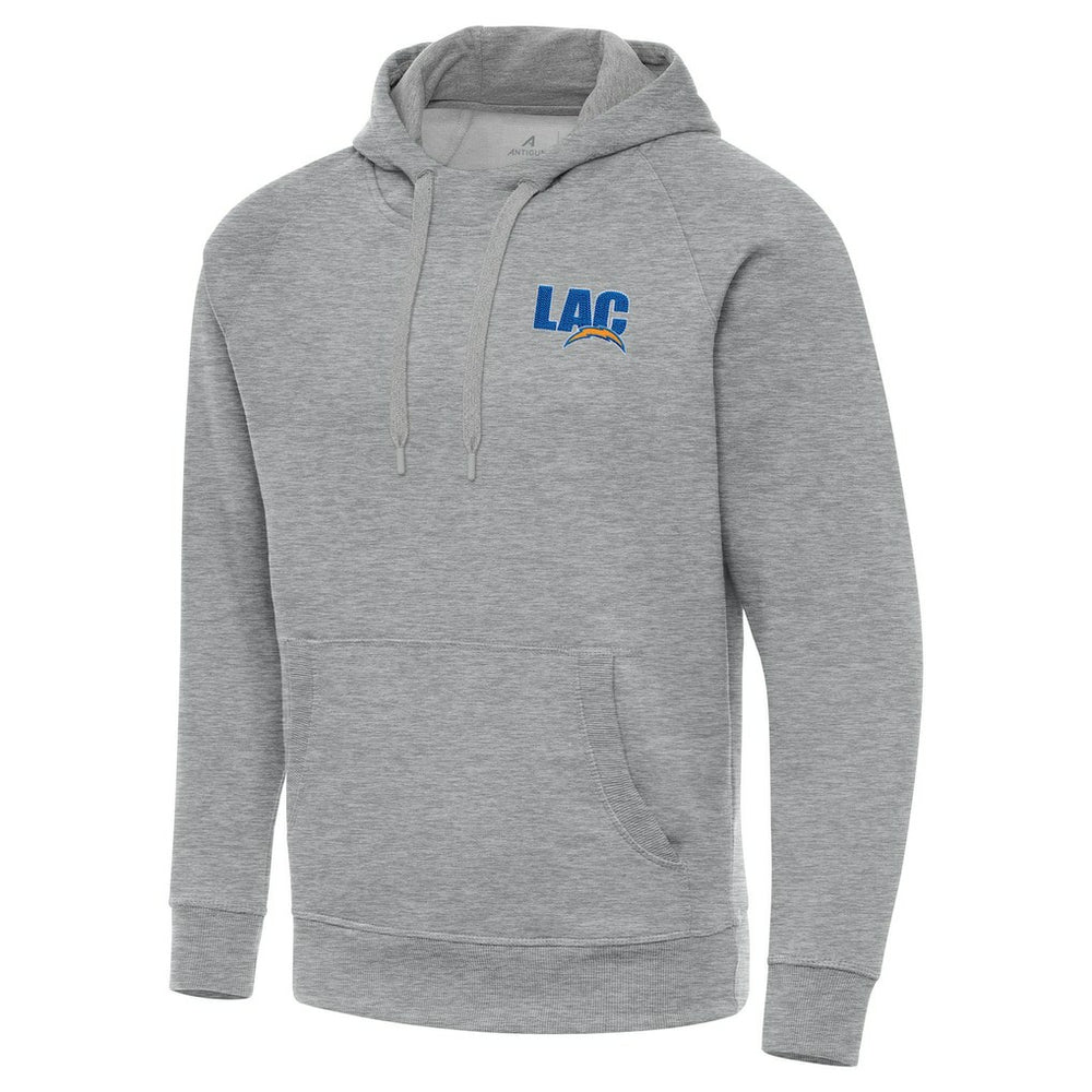 Men's Los Angeles Chargers Antigua Victory Pullover Hoodie - Heather Gray for sale