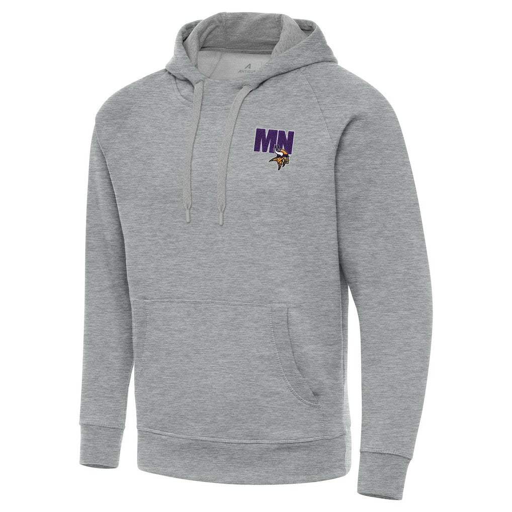 Men's Minnesota Vikings Antigua Victory Pullover Hoodie - Heather Gray cheap