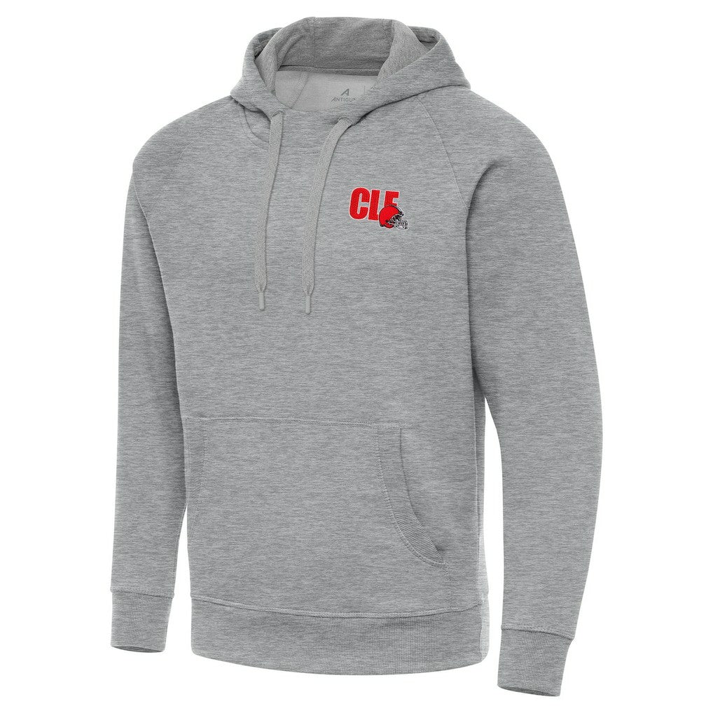 Men's Cleveland Browns Antigua Victory Pullover Hoodie - Heather Gray sale