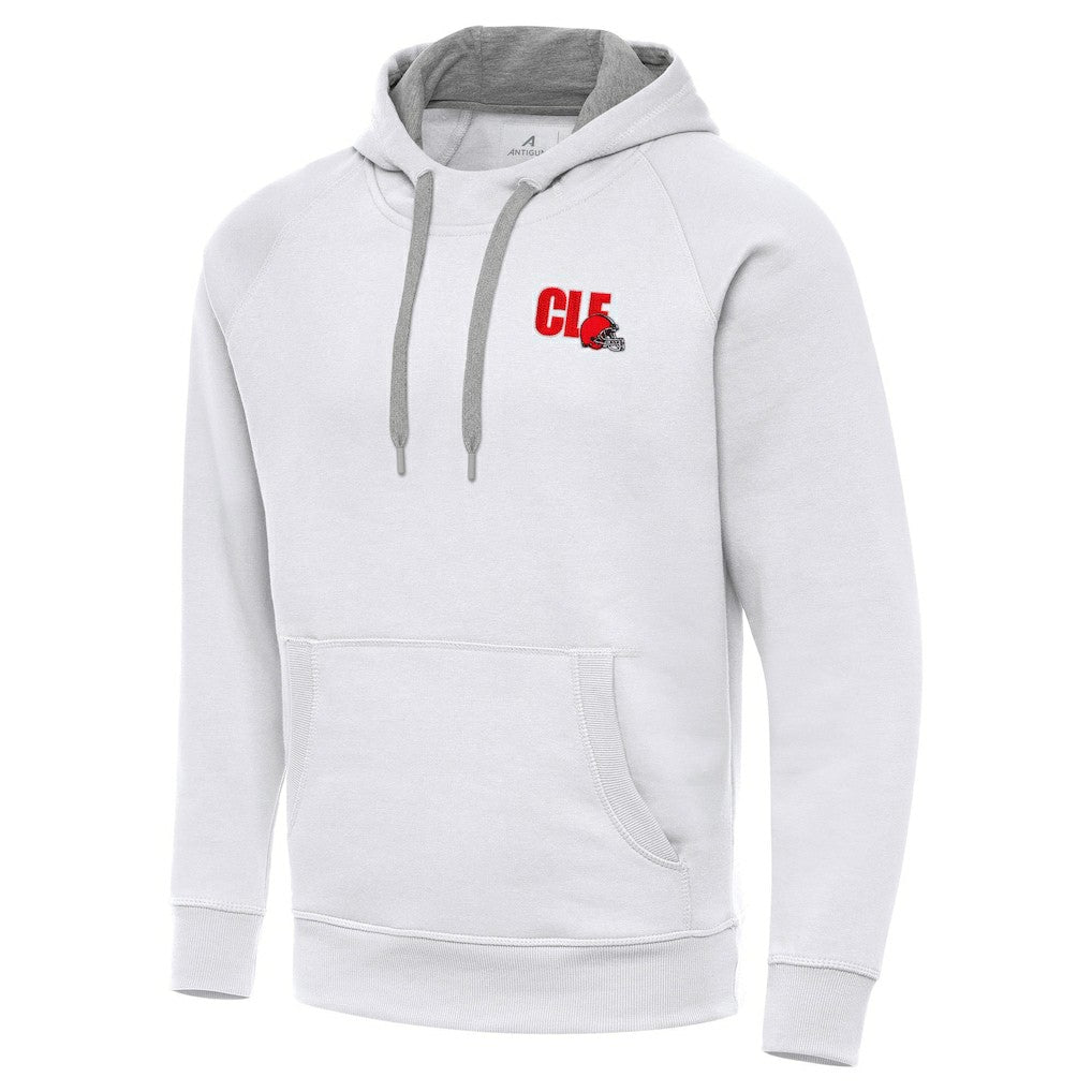 Men's Cleveland Browns Antigua Victory Pullover Hoodie - White on sale