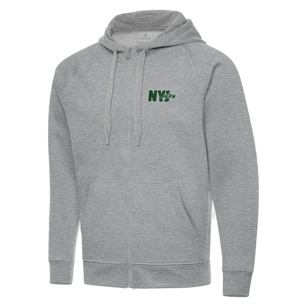 Men's New York Jets Antigua Victory Full-Zip Hoodie - Heather Gray cheap