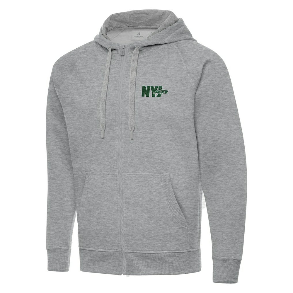Men's New York Jets Antigua Victory Full-Zip Hoodie - Heather Gray cheap