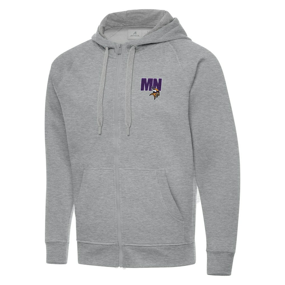 Men's Minnesota Vikings Antigua Victory Full-Zip Hoodie - Heather Gray cheap