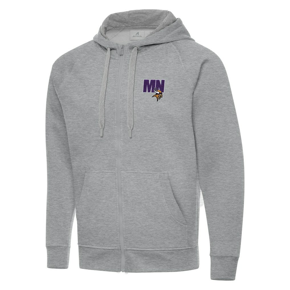 Men's Minnesota Vikings Antigua Victory Full-Zip Hoodie - Heather Gray cheap