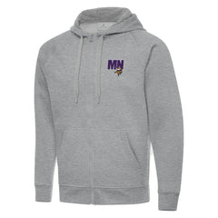Men's Minnesota Vikings Antigua Victory Full-Zip Hoodie - Heather Gray cheap