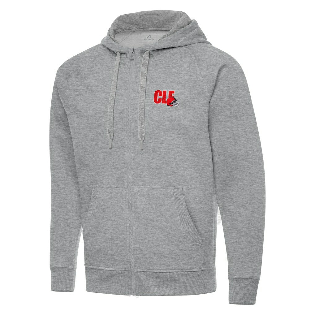 Men's Cleveland Browns Antigua Victory Full-Zip Hoodie - Heather Gray online