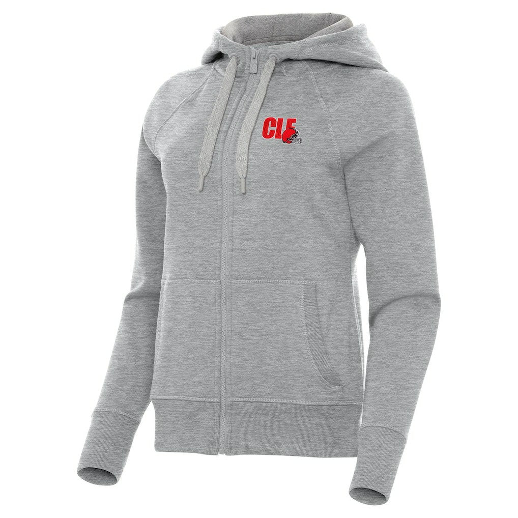 Cleveland Browns Antigua Women's Victory Full-Zip Hoodie - Heather Gray for sale