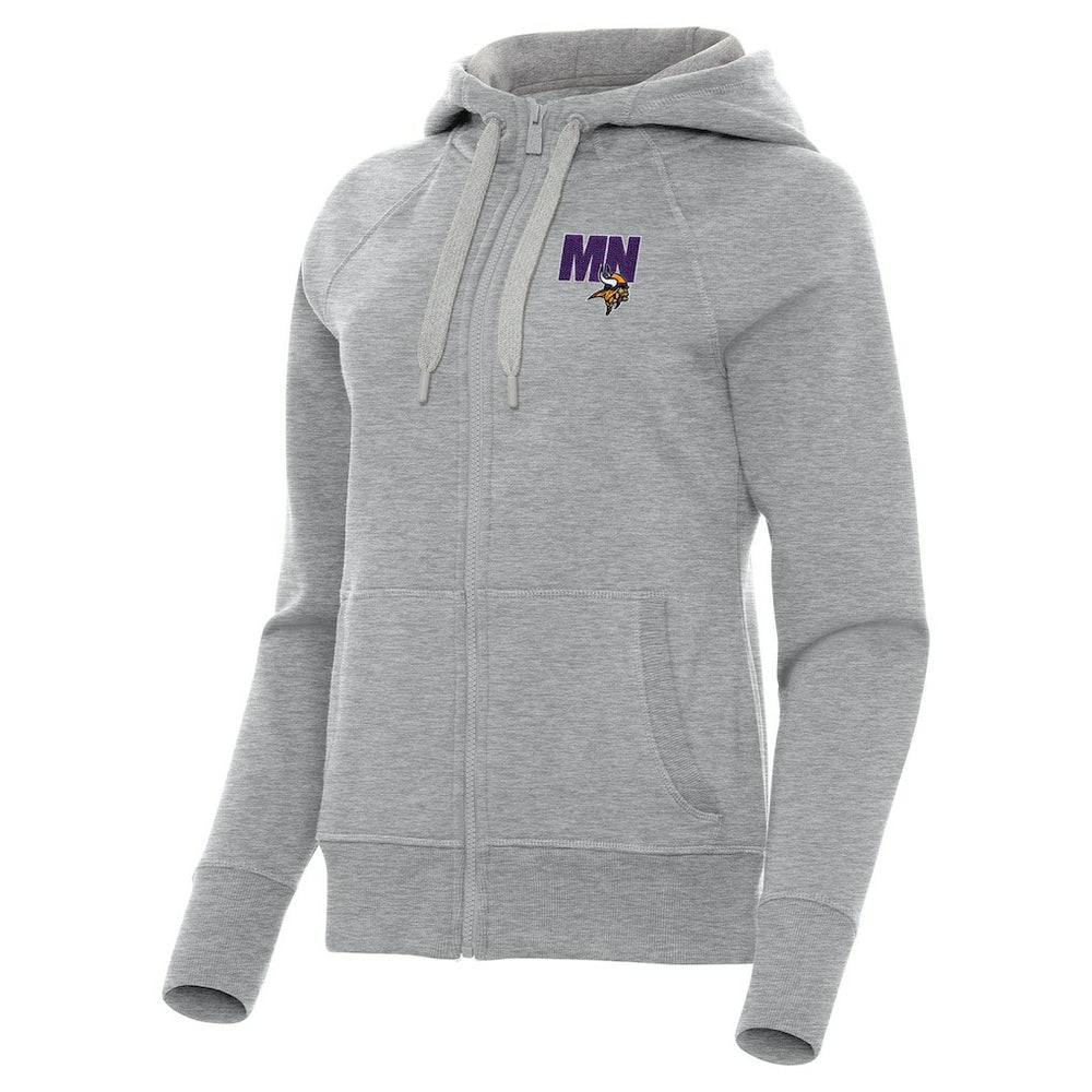 Minnesota Vikings Antigua Women's Victory Full-Zip Hoodie - Heather Gray outlet