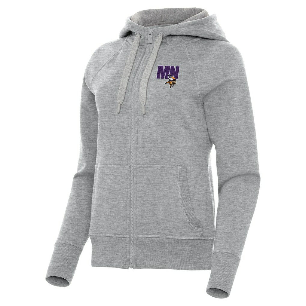Minnesota Vikings Antigua Women's Victory Full-Zip Hoodie - Heather Gray outlet