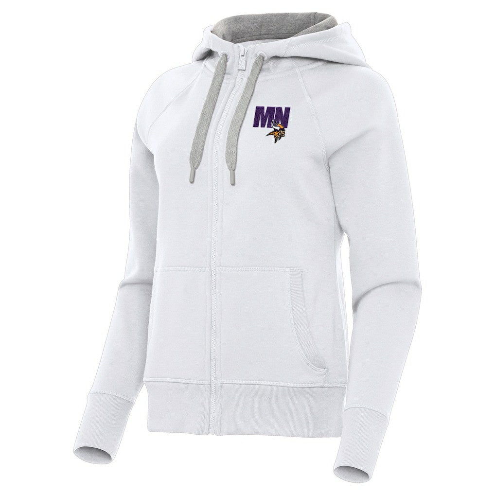 Minnesota Vikings Antigua Women's Victory Full-Zip Hoodie - White for sale