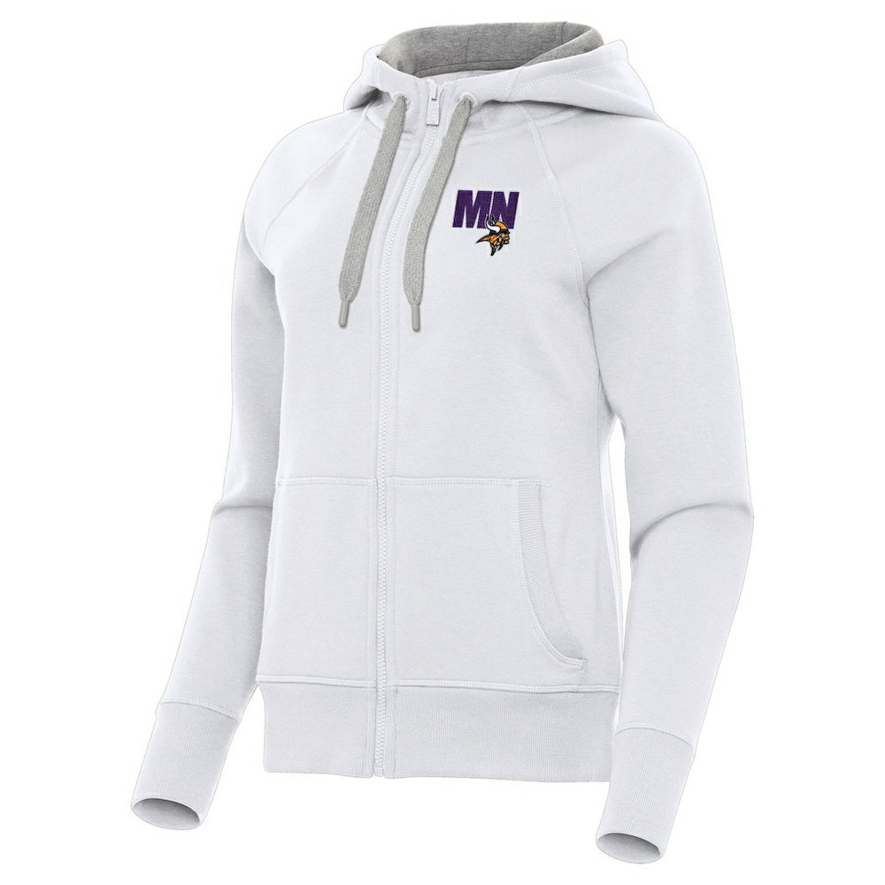 Minnesota Vikings Antigua Women's Victory Full-Zip Hoodie - White for sale
