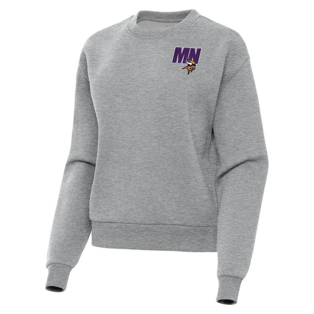 Minnesota Vikings Antigua Women's Victory Pullover Sweatshirt - Heather Gray discount