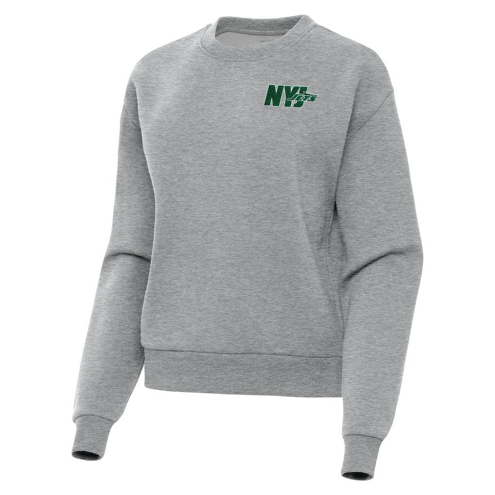 New York Jets Antigua Women's Victory Pullover Sweatshirt - Heather Gray discount